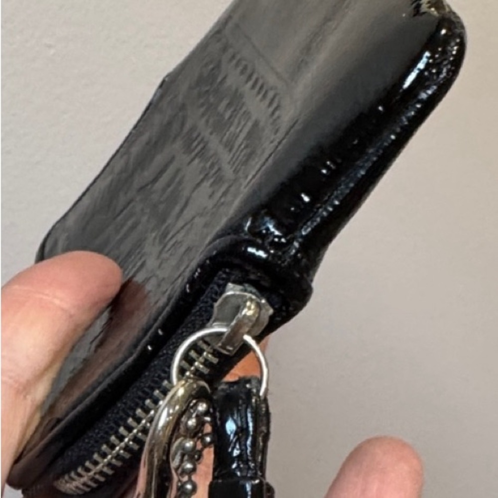 Coach Black Poppy Patent Leather Wristlet - Picture 4 of 10